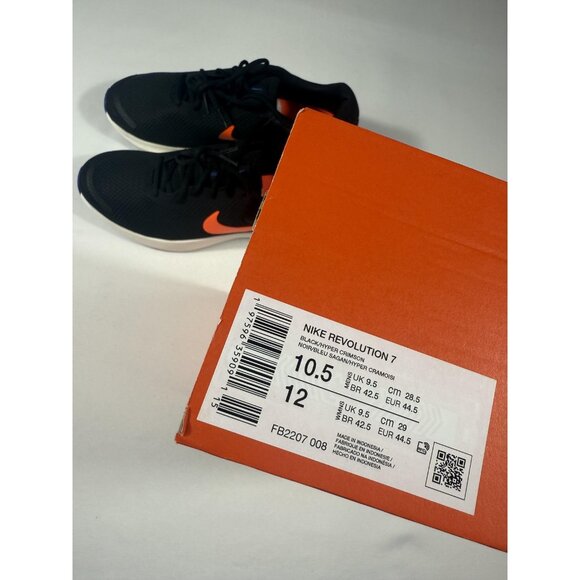 New Nike Revolution 7 Running Shoes Mens Size 10.5 Black Crimson FB2207 008 - Picture 10 of 10